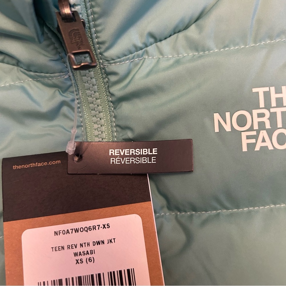 The North Face Teen Reversible North Down Jacket - Youth Wasabi X-Small (6) New - Picture 11 of 14